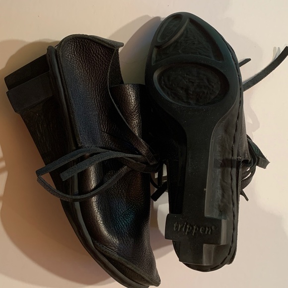 Trippen size 38 Goddess 2” Heel Black Ankle Black Shoe - Picture 2 of 10